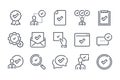 Quality and approvement line icons.